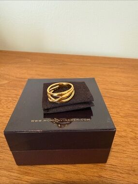 Monica Vinader Nura Crossover Ring size 7